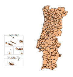 Map Quiz: Distritos de Portugal (1º Ciclo: 4º ano - mapa de