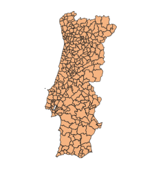 Mapa de Municípios de Portugal